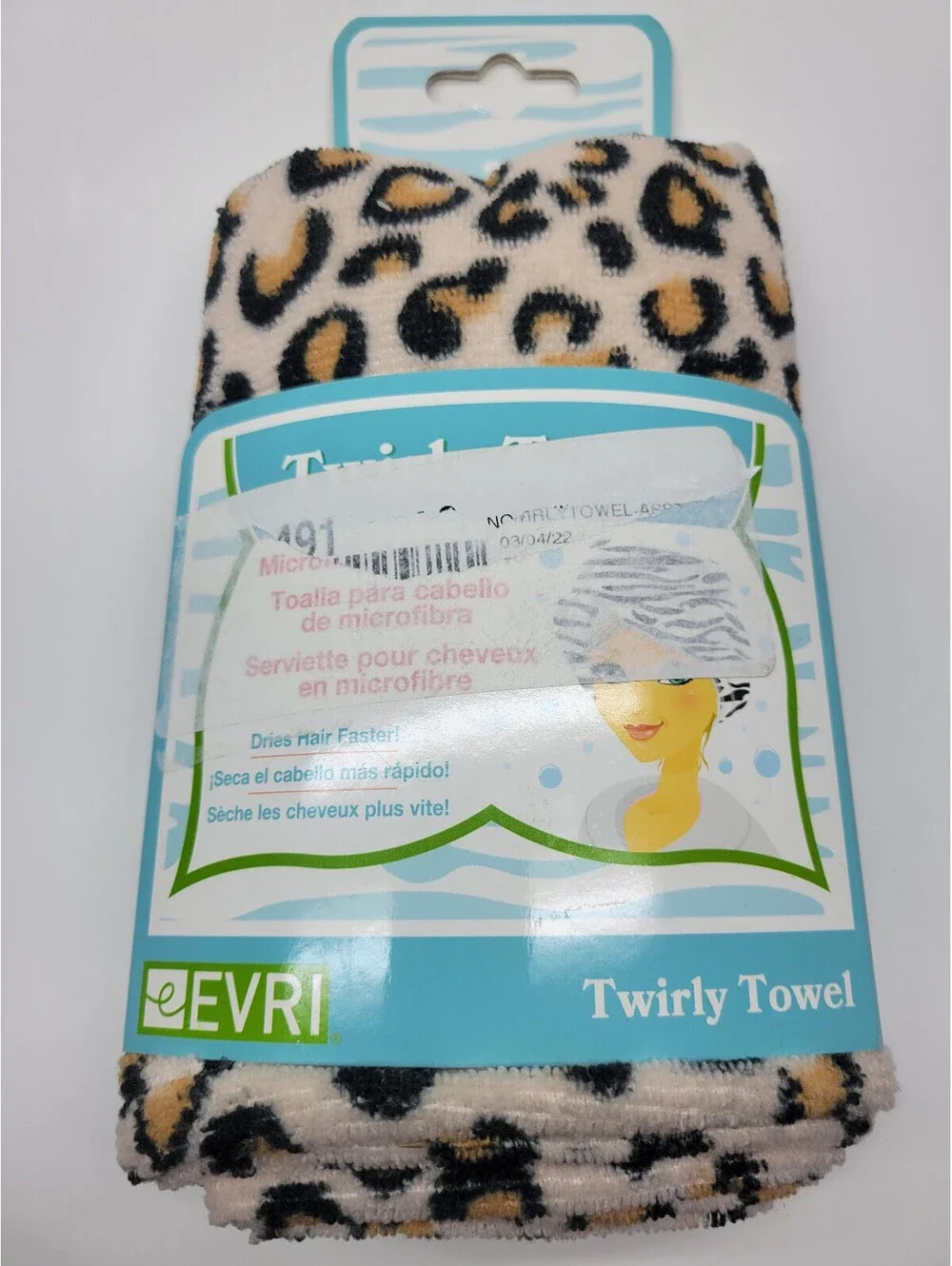Evriholder Cheetah Animal Print Twirl Towel Microfiber Hair Towel